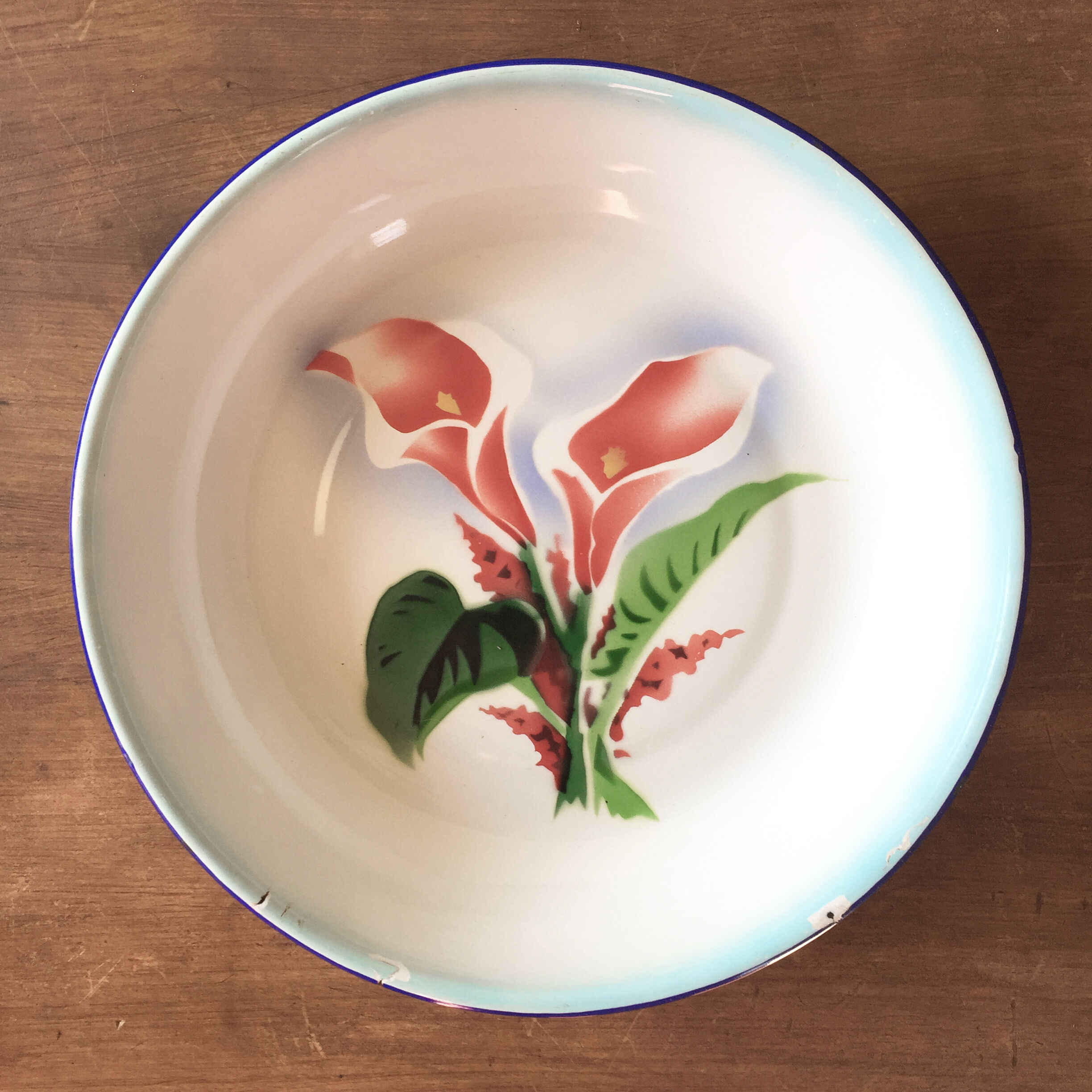 Set of 6 Peacock hollow plates