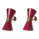Pair of Italian Diabolo wall lights, 1950s design.