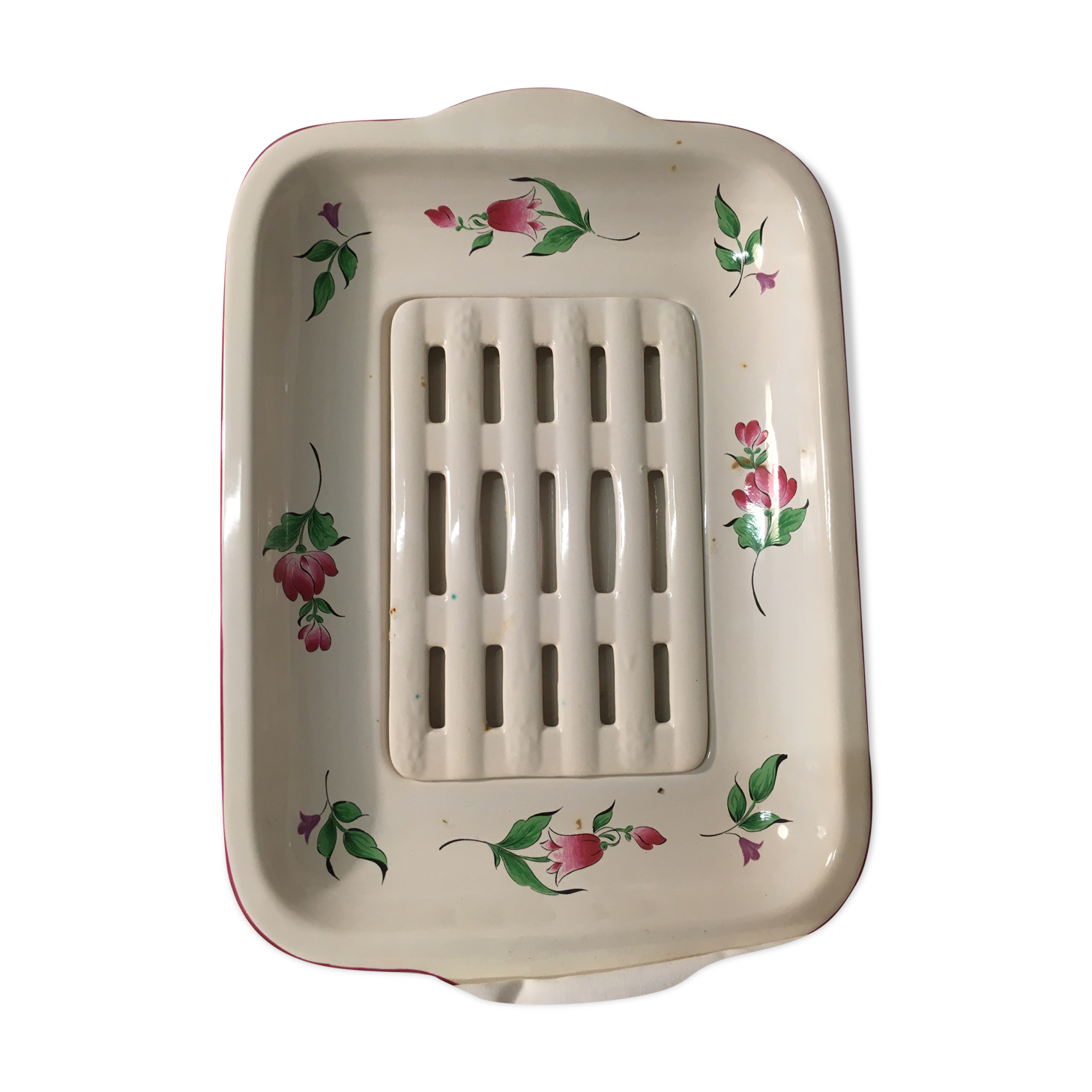 Lunéville earthenware asparagus dish