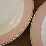 6 vintage rose gold Villeroy & Boch soup plates