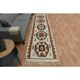 1970s Vintage Turkish Oushak Handmade Wool Cotton Beige Runner Rug 87x326