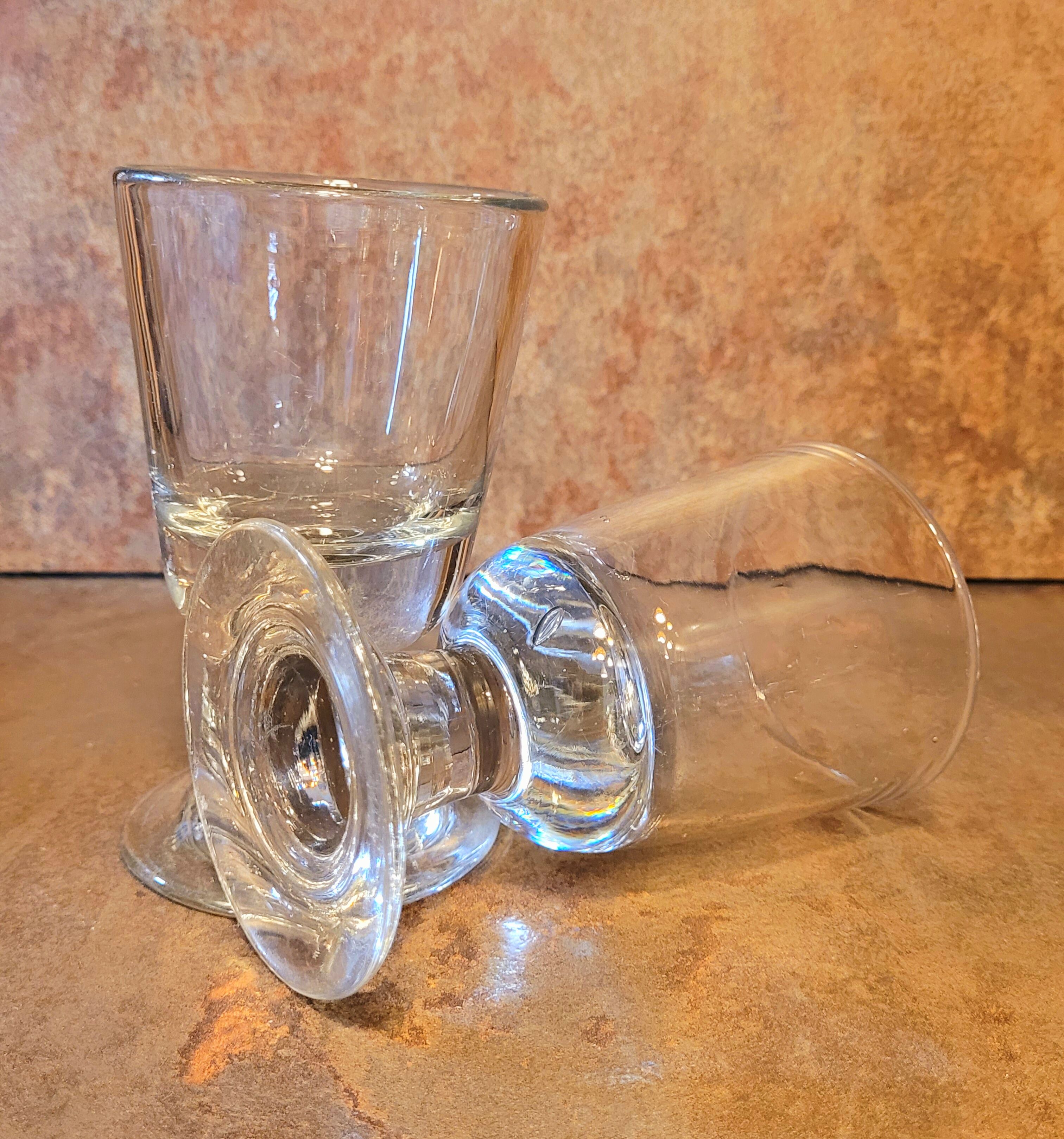 Old vintage blown bistro glasses