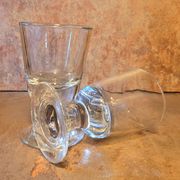 Old vintage blown bistro glasses