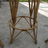 4 vintage rattan stools