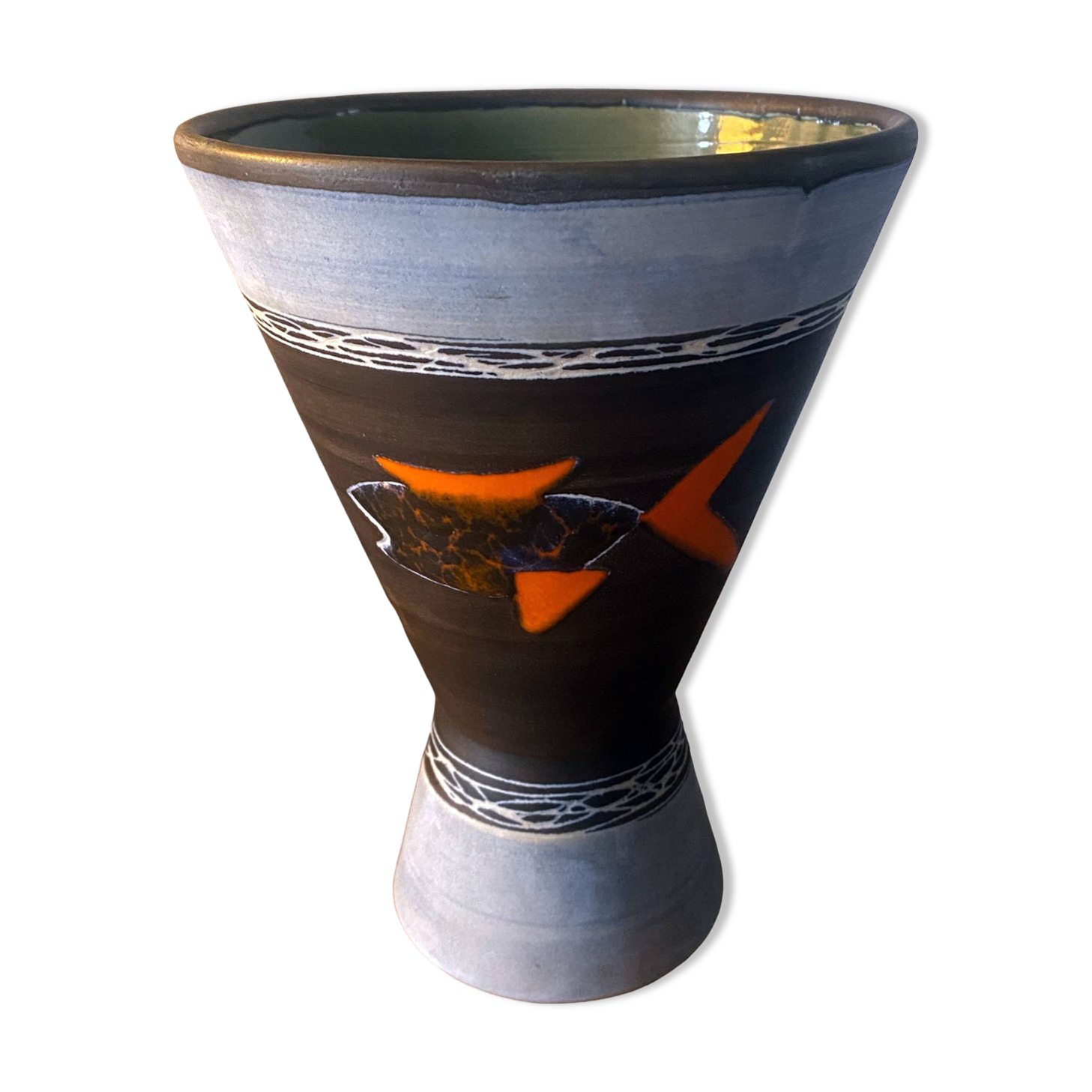 Diabolo vase Auguste Lucchesi dit luc (born in 1913) Vallauris