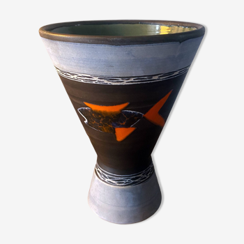 Vase diabolo Auguste Lucchesi dit luc (né en 1913) Vallauris