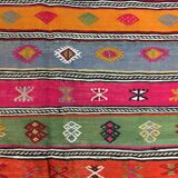 Colourful Vintage Turkish Kilim Kelim Rug 290x166 cm shabby chic wool boho Large