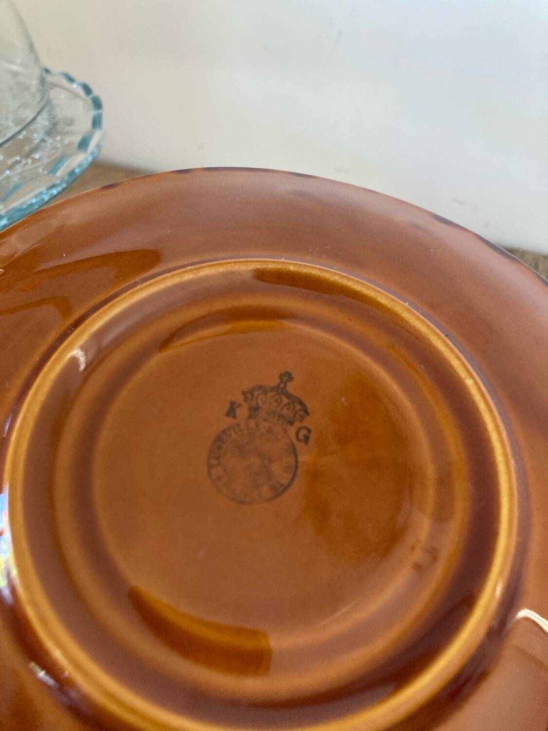 Luneville Badonviller earthenware cup and saucer