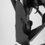 Jean Campa. Vertical sculpture in patinated metal. 1980s.