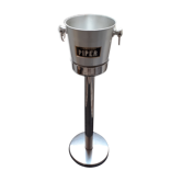 Chrome ice bucket holder.