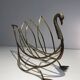 Brass swan magazine rack