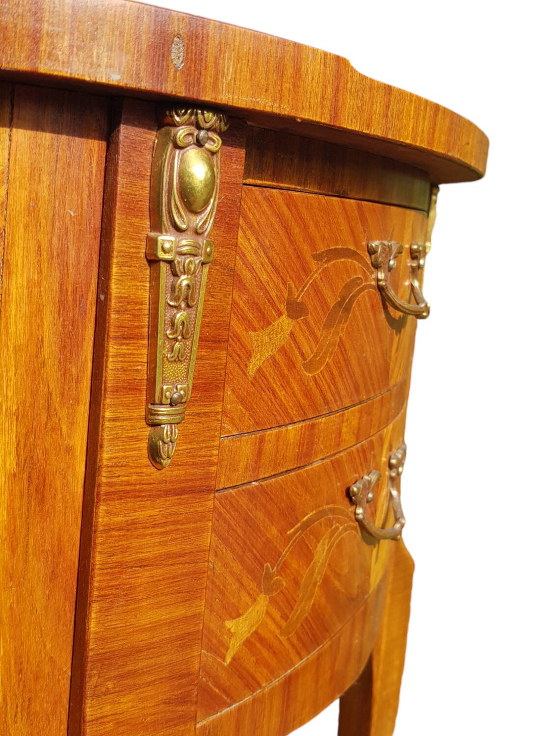 Louis XV style bedside table with marquetry