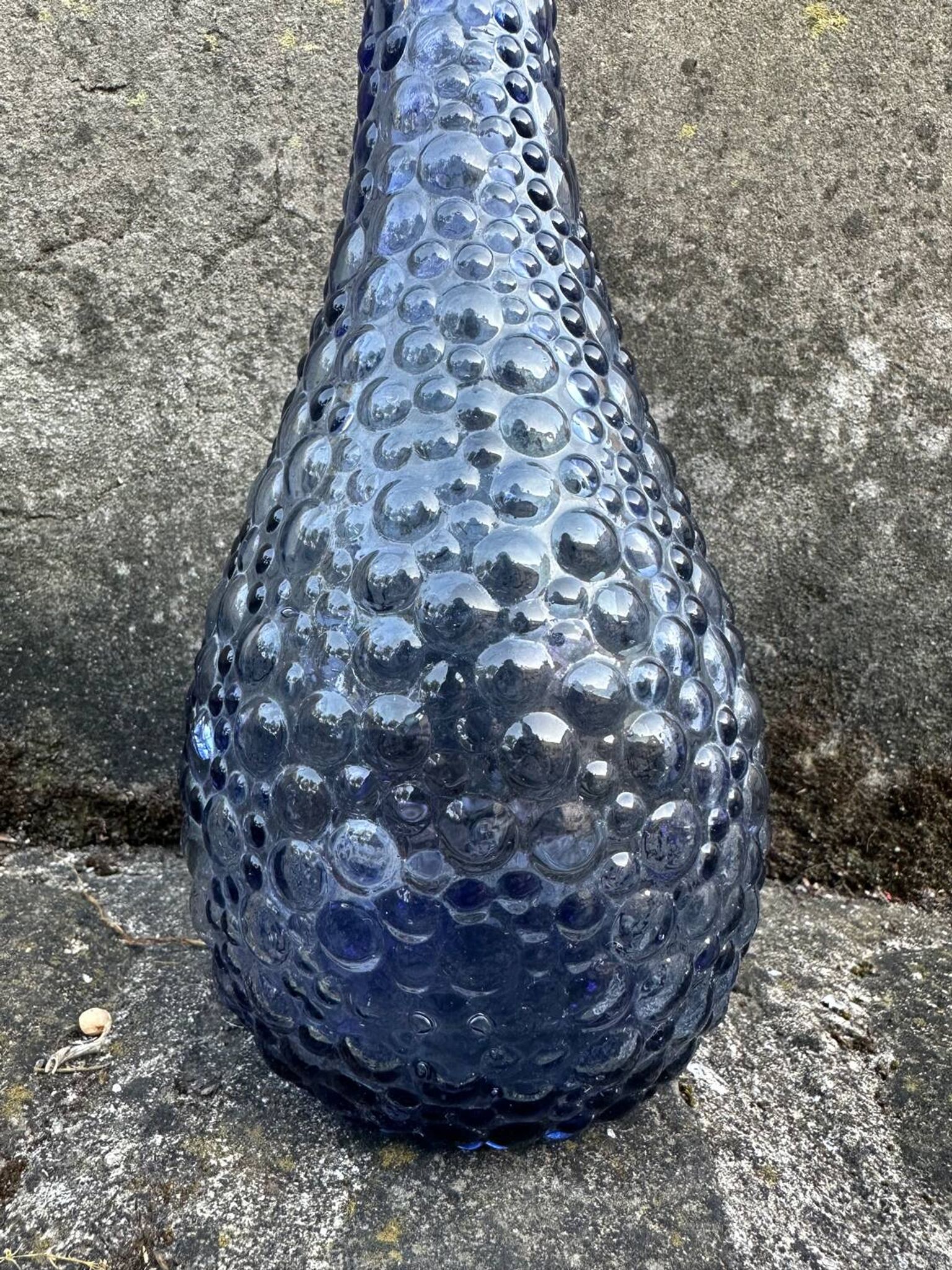 Carafe empoli violet mauve petits bulles hobnail