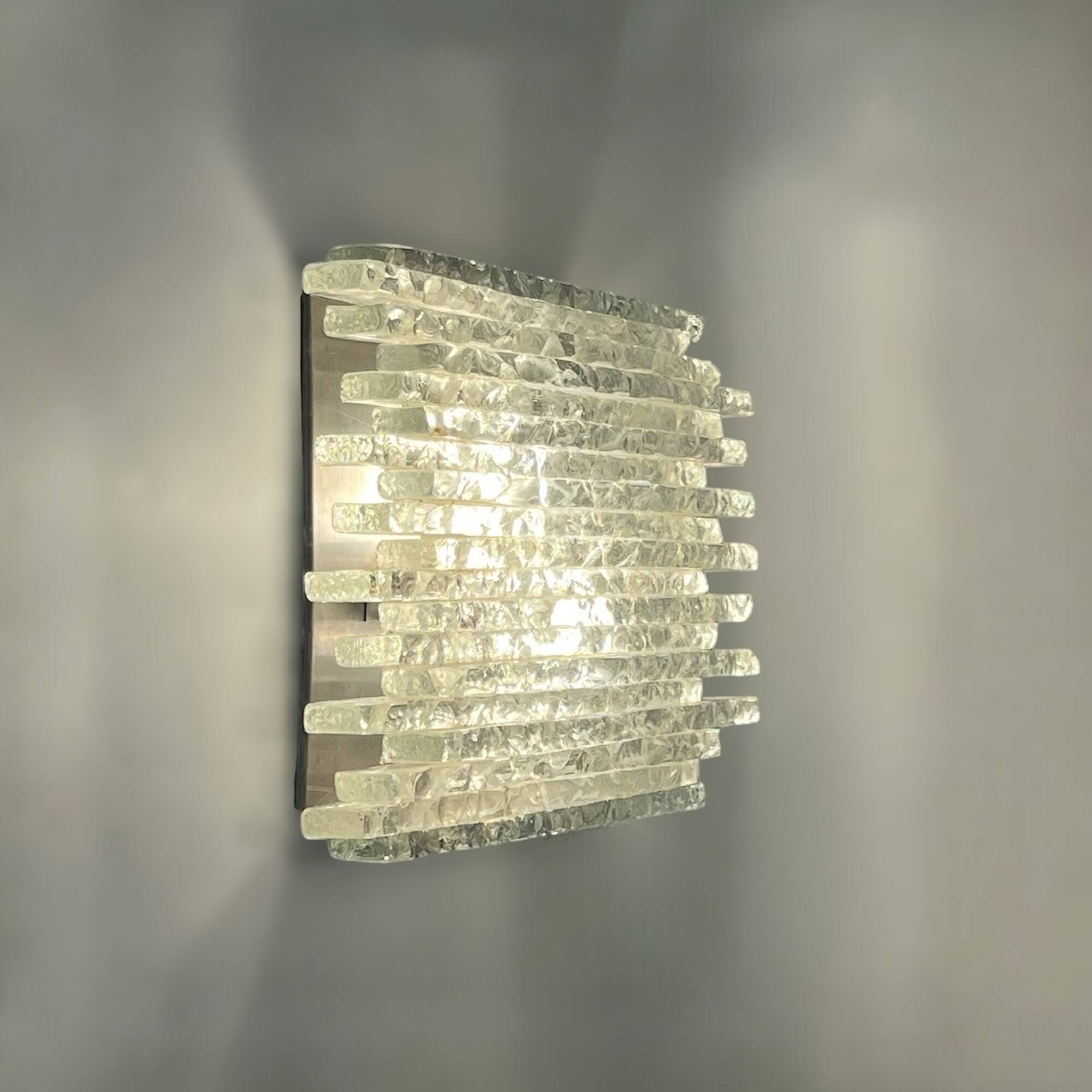 Poliarte glass wall lamp "Vesta", Italy 1970s