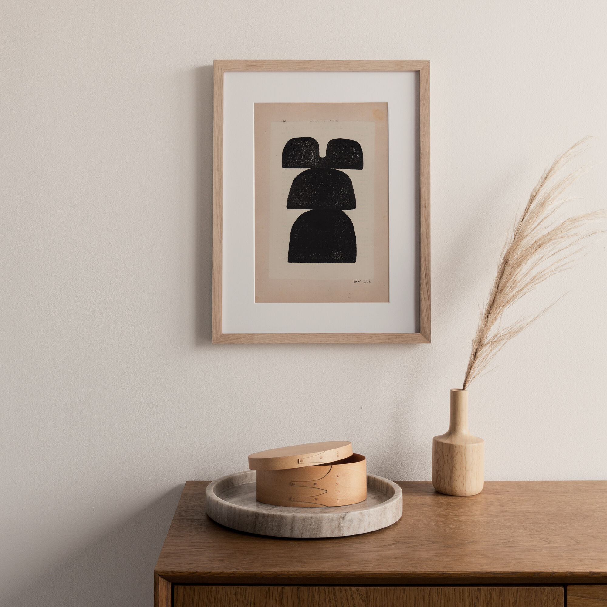 Peinture  sur papier ancien • M680 • signé eawy