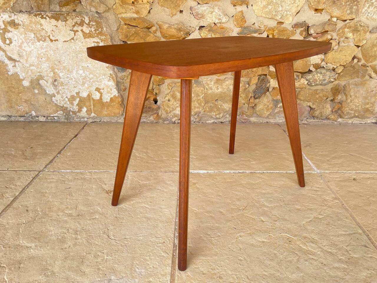 Table d’appoint vintage , pieds compas , circa 1960s