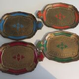 Set of 4 small Venetian trays, 1970 Italy