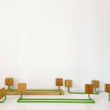 Set of towel hook and shelf in pine 1970