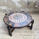 Round coffee table Roger Capron herbarium terracotta