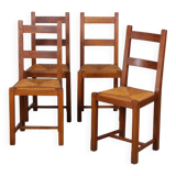 Set of 4 wooden chairs from the 1960s