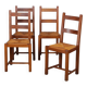 Suite de 4 chaises en bois des années 1960