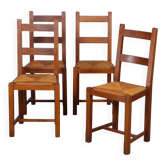 Set of 4 wooden chairs from the 1960s