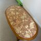 Louis XV style coffee table with marble and solid wood.