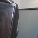 Blue chesterfield barrel back armchair