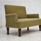 1950s, Danish 2-seater sofa, green furniture wool fabric.