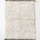 Tapis berbère marocain béni ouarain écru à losanges gravés 140x102cm