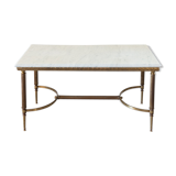 Marble and brass coffee table