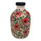 A mid-century vase with painted flowers. Portugal, 1950-60s. Majolica style