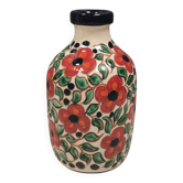 A mid-century vase with painted flowers. Portugal, 1950-60s. Majolica style
