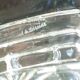 Champagne bucket in cut, engraved, thick crystal, signed "cristal de Lorraine"