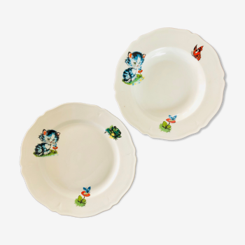 Plates for children Giraud Limoges