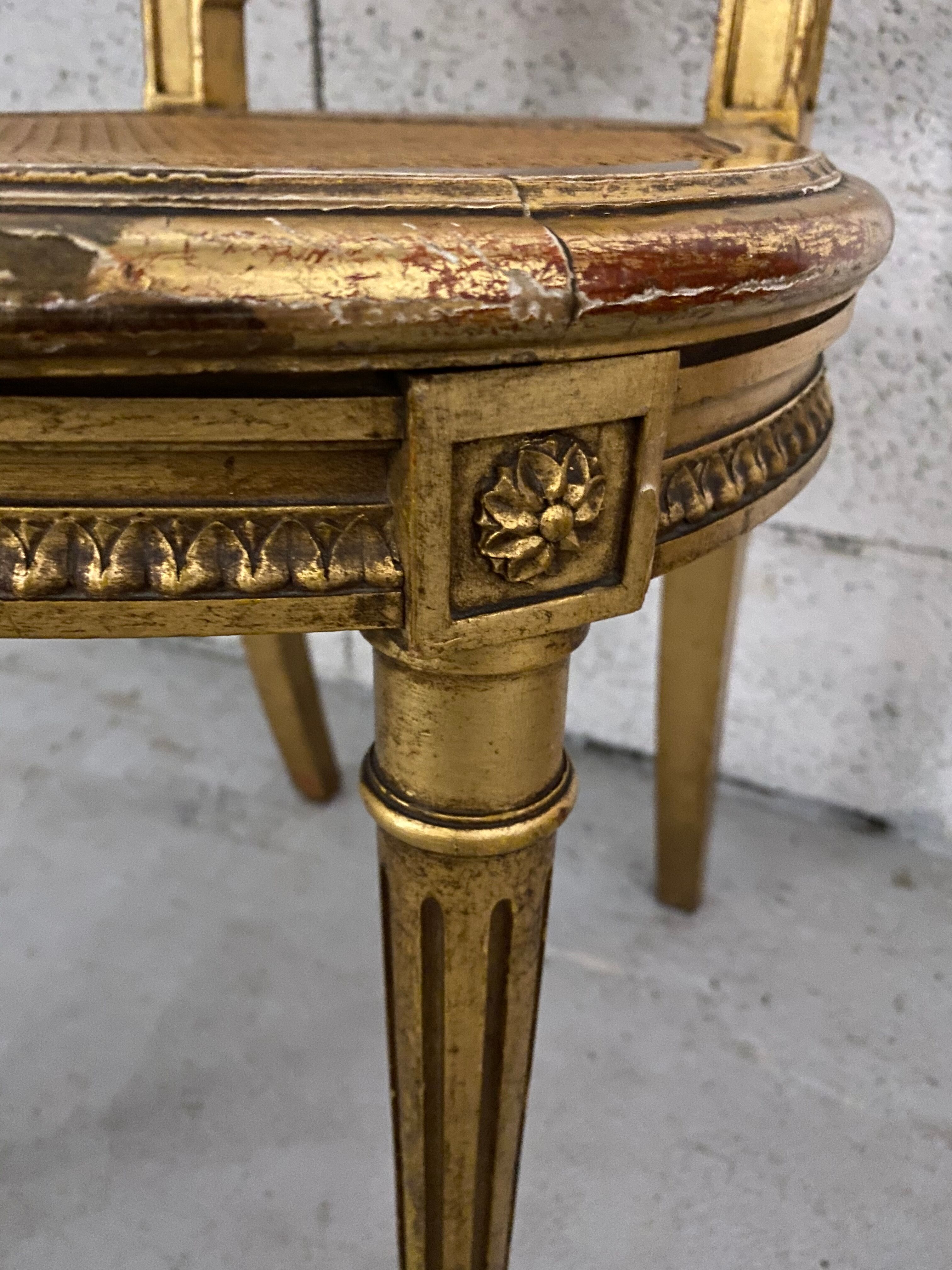 Pair of chairs Louis XVI gilded wood Masion Gouffé