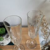 Duo of glass champagne glasses