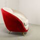 Guglielmo Veronesi Silver & Red Velvet Italian Lounge Chair for ISA Bergamo