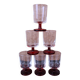 6 ruby red Cavalier footed white wine glasses Luminarc