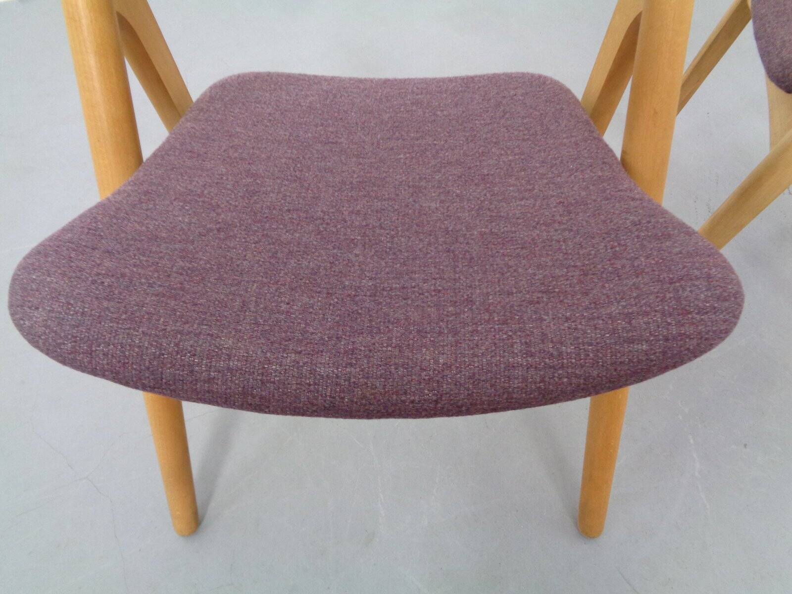 CH 29 Sawbuck Chairs in Oak and Wool by Hans J. Wegner for Carl Hansen & Son, 1950s, Set of 2