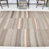 6x10 Salmon & Brown Contemporary Vintage Kilim Rug, 188x304Cm SK 33353