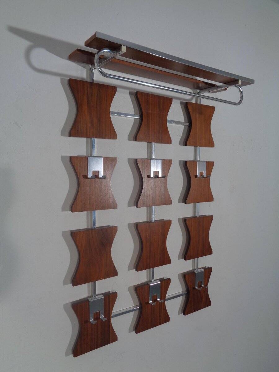 Mid-Century Teak Wardrobe with Hat and Coat Rack, 1960s