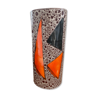 Ceramic roller vase Vallauris Le Vaucour signed