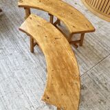 Set of round table and 4 rounded benches, 1950