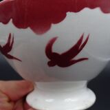 Saarland Digoin's Faience Bowl - Red Swallow Decoration - 1940