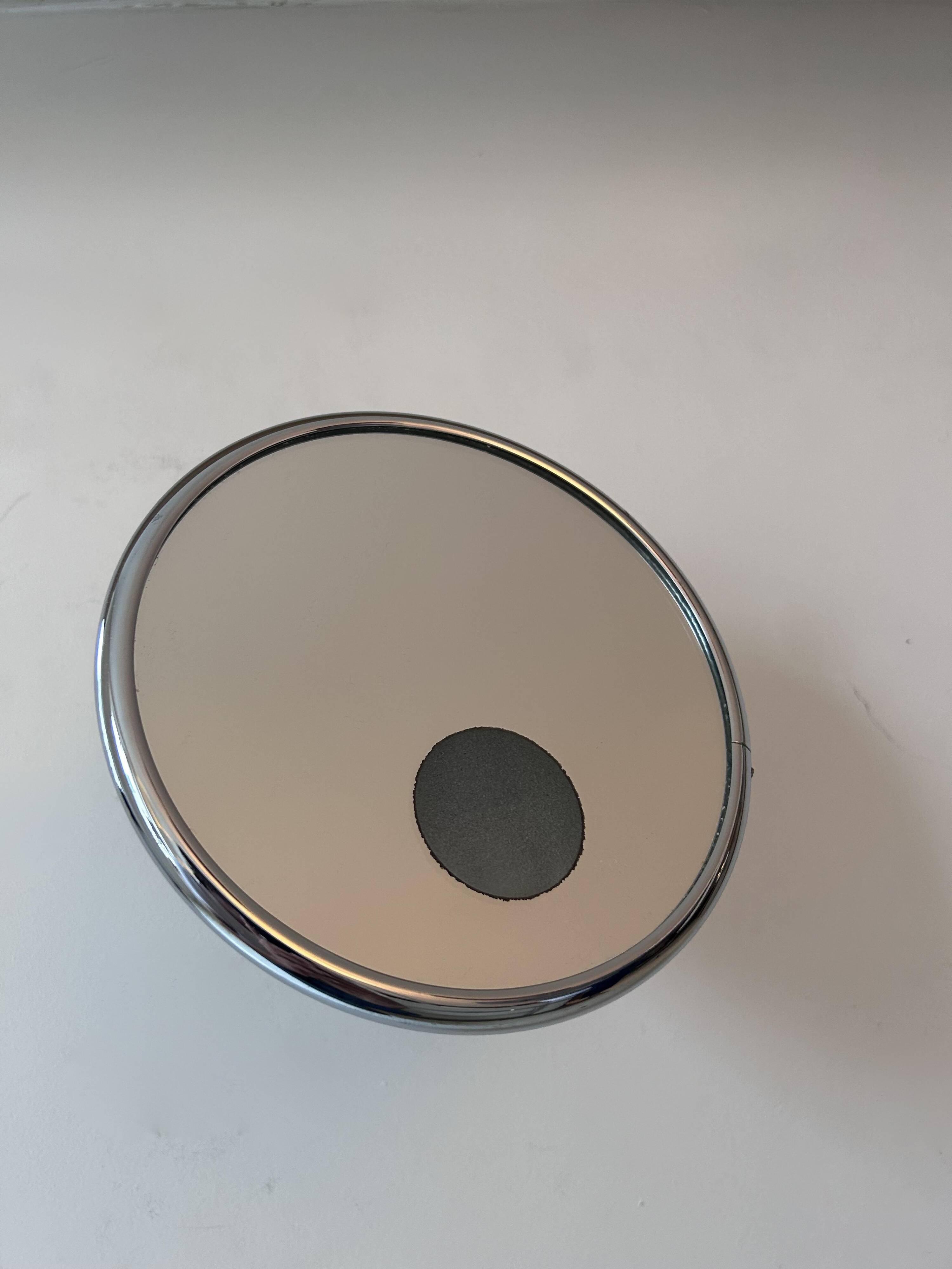 Vintage adjustable chrome mirror, magnifying and illuminating, France 1970