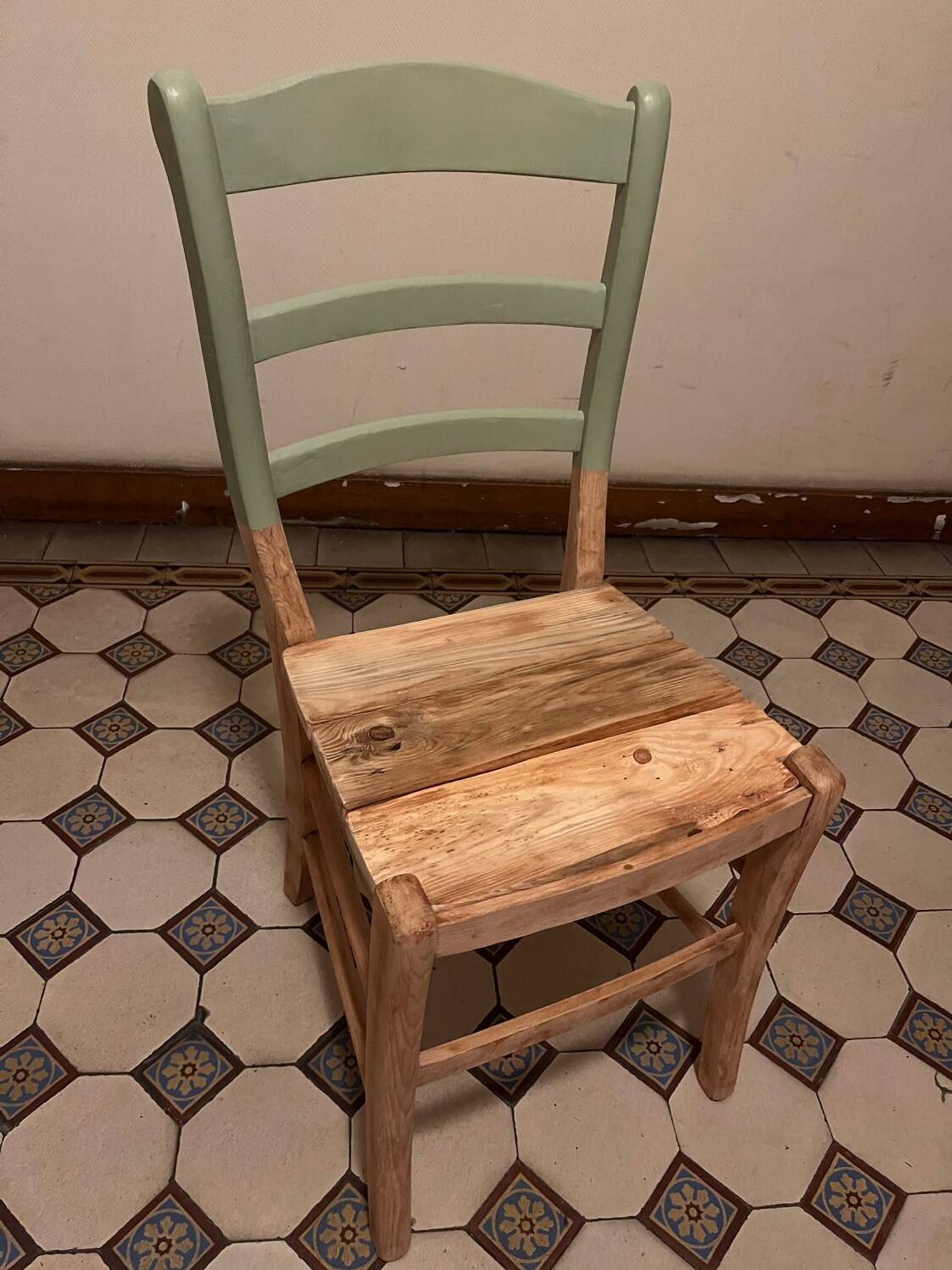 Vintage green wooden chair