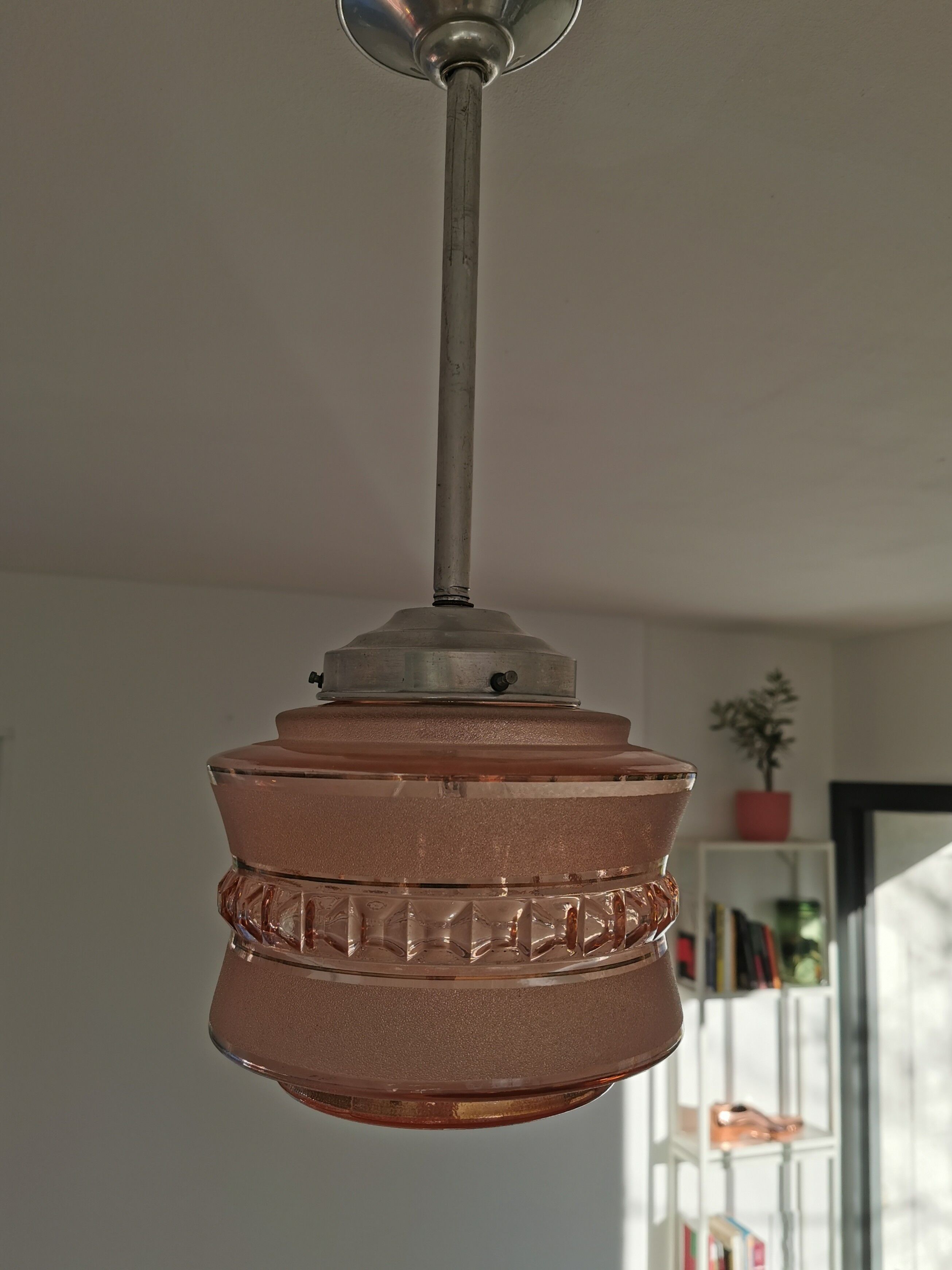 Vintage glass globe pendant lamp