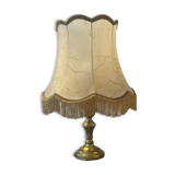 Brass and pig bladder lamp