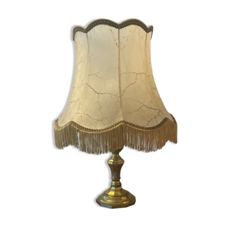 Brass and pig bladder lamp